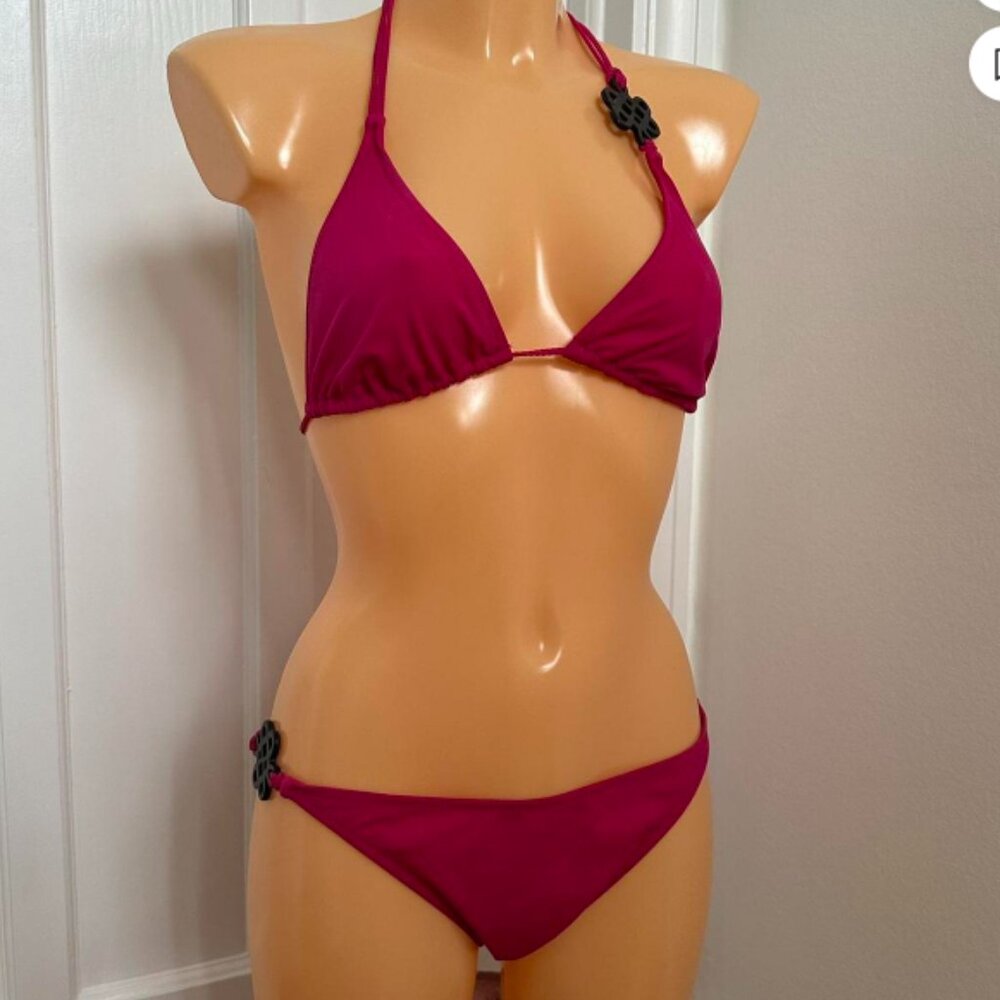 Diane von Furstenberg Women's Hot Pink Bikini with Logo